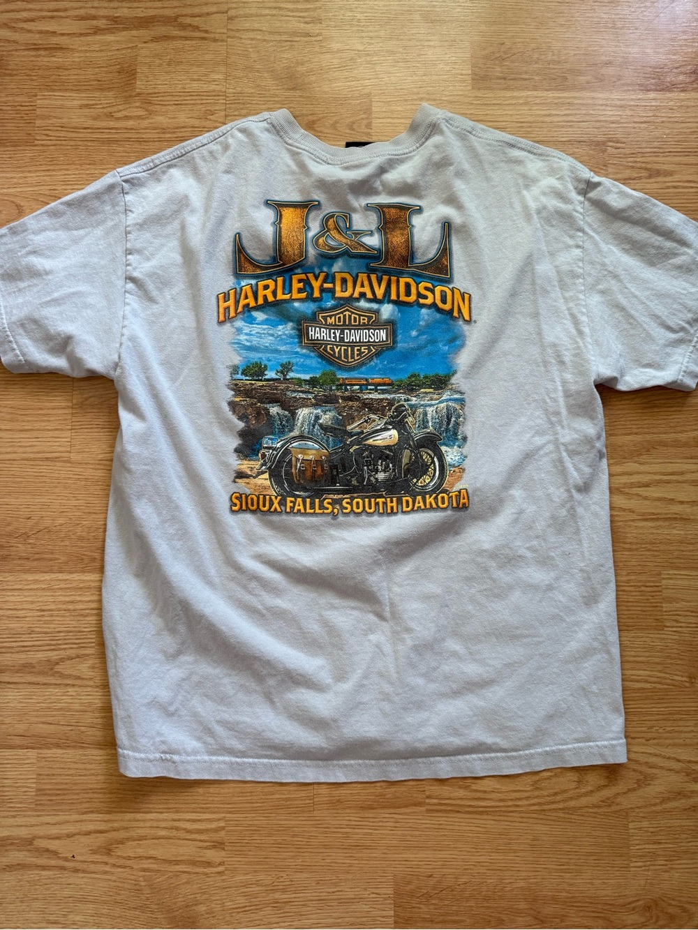 Vintage Harley-Davidson J&L Sioux Falls Graphic T‑Shirt - Light Gray